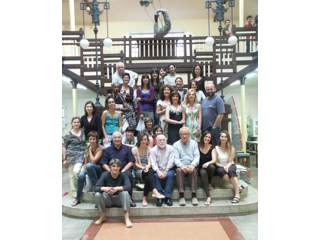 Jesús Núñez con un grupo de alumnos y profesores un curso en el CIEC de Betanzos.